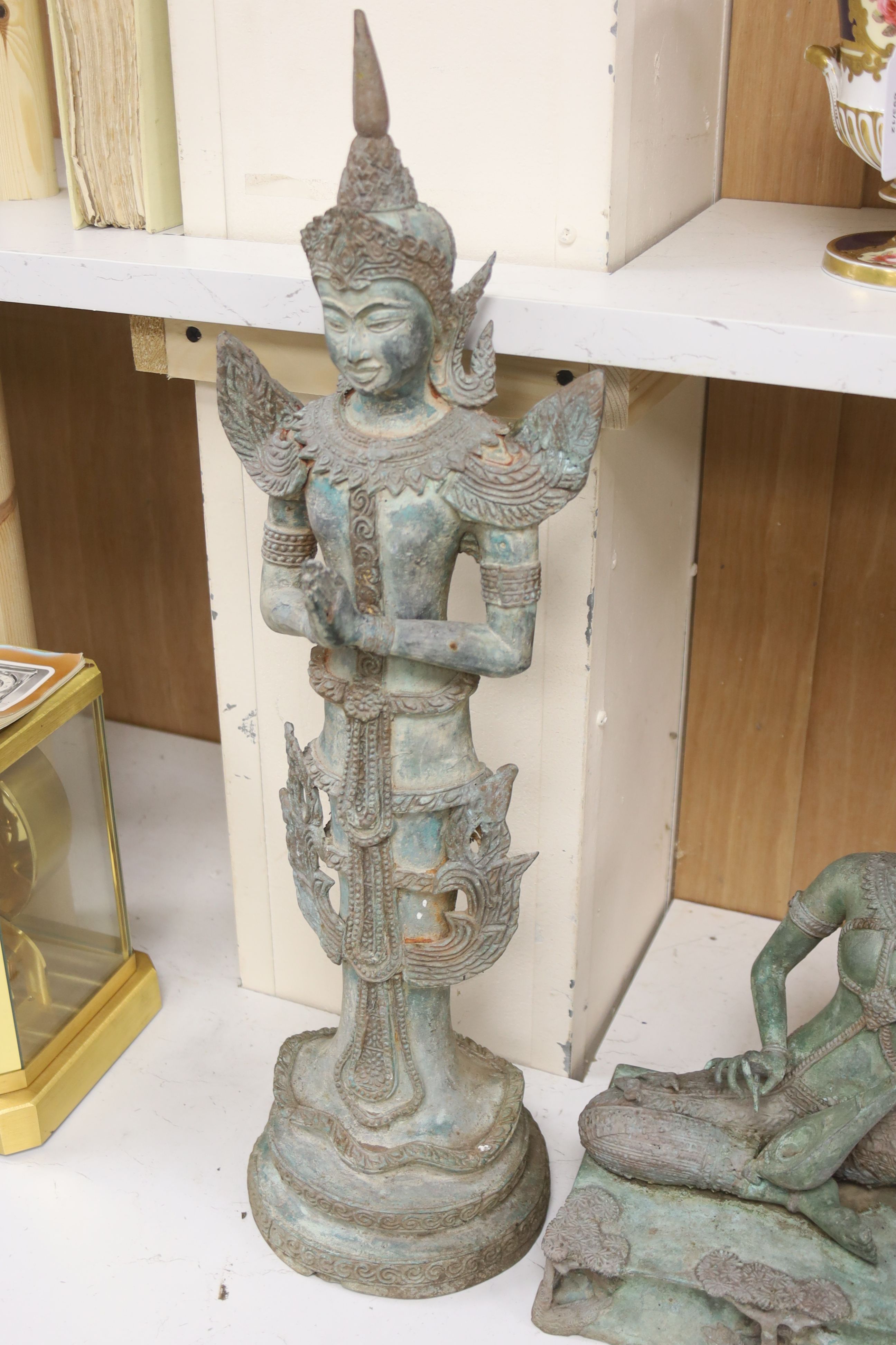 Four 20th century Thai bronze Buddhas, tallest 58cm